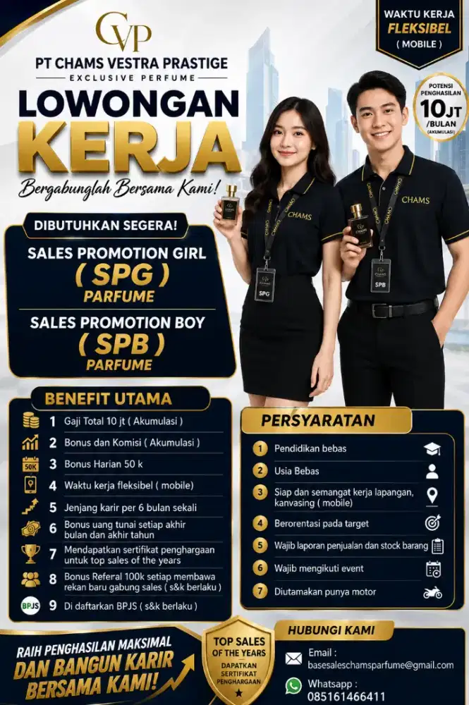LOWONGAN KERJA – SPG & SPB PARFUME LAPANGAN