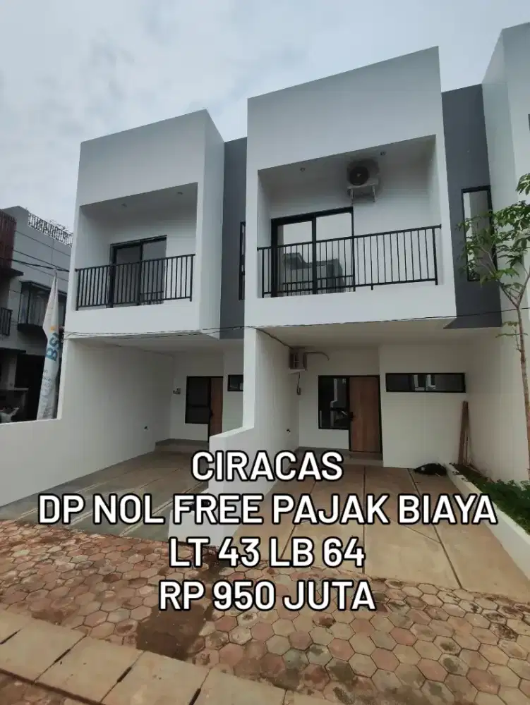 Rumah Cluster Baru DP Nol Free Pajak Biaya