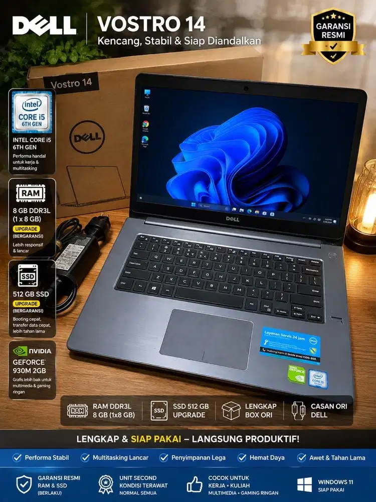 Laptop dell vostro (lengkap box ori)