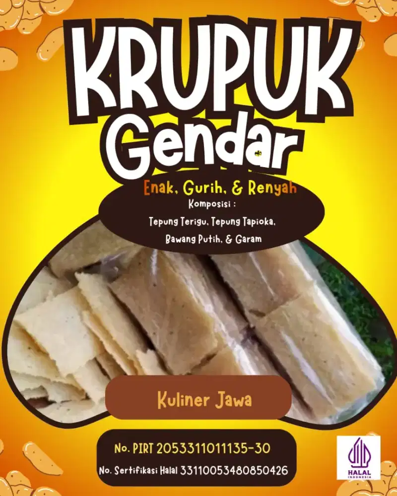 Krupuk Gendar Pack Plastik