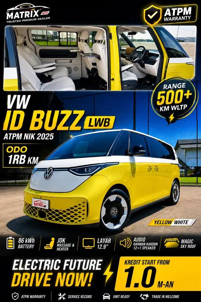 2025[ 1 RB KM] VW ID Buzz LWV ATPM ! KM ANTIK RARE! TERMURAH