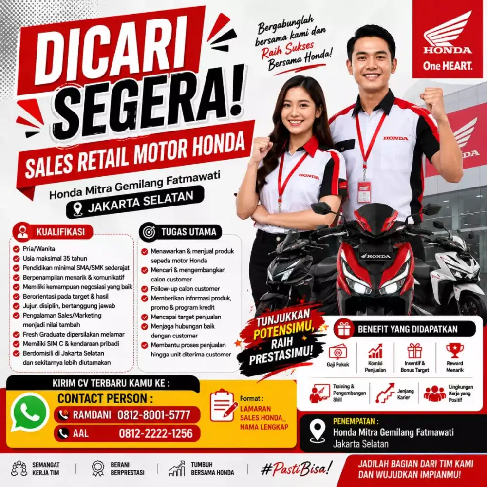 Di cari untuk bekerja menjadi sales marketing