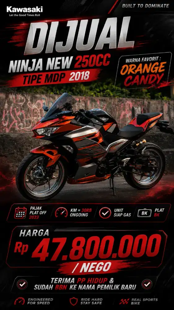 Kawasaki ninja 250cc tipe MDP 2018