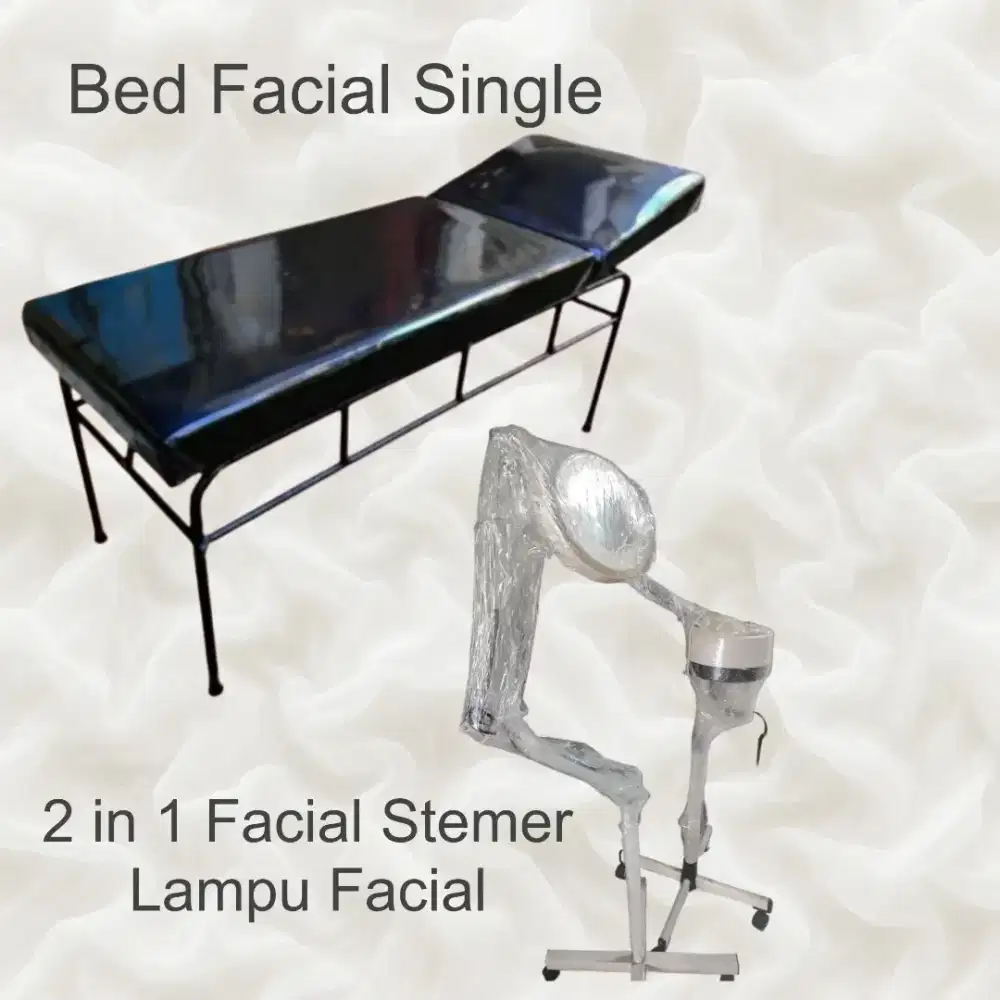 Dijual 1 set Single Bed Klinik + Steamer + Lampu utk Facial