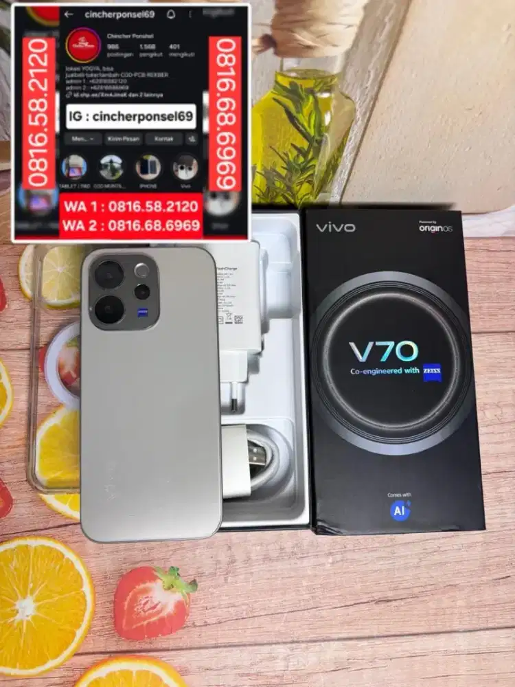 Jual hp likeNEW Vivo V70 5G istimewa BH 100% bekas review
