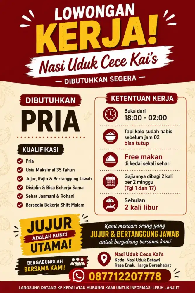 Yang serius mau kerja