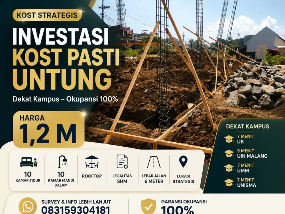 Kost Strategis Dekat Kampus, 10 Kamar