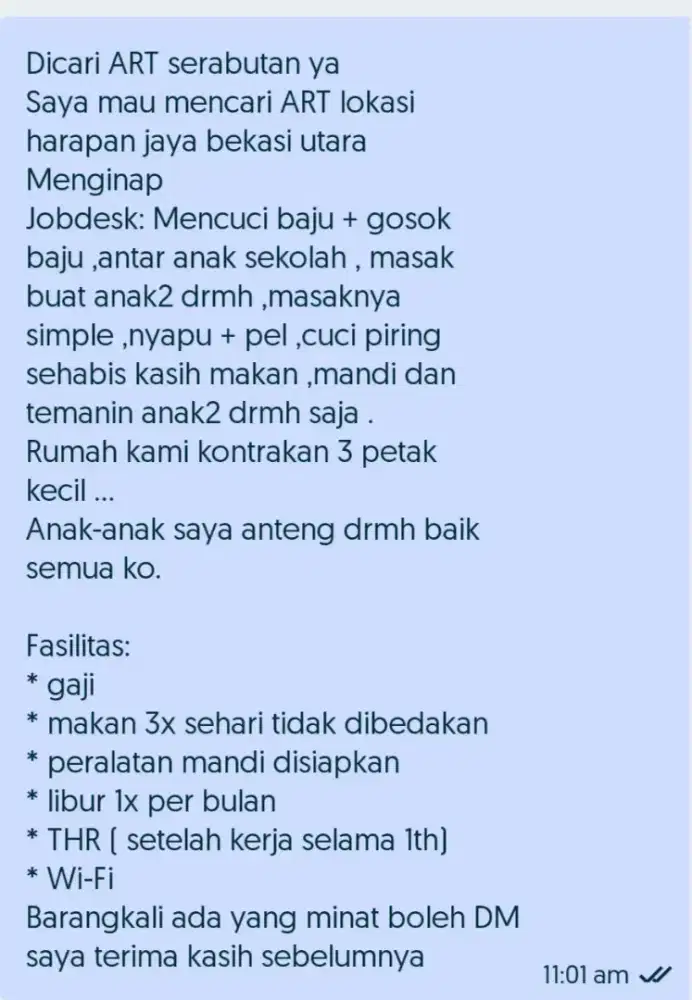 Loker ART Majikan Langsung