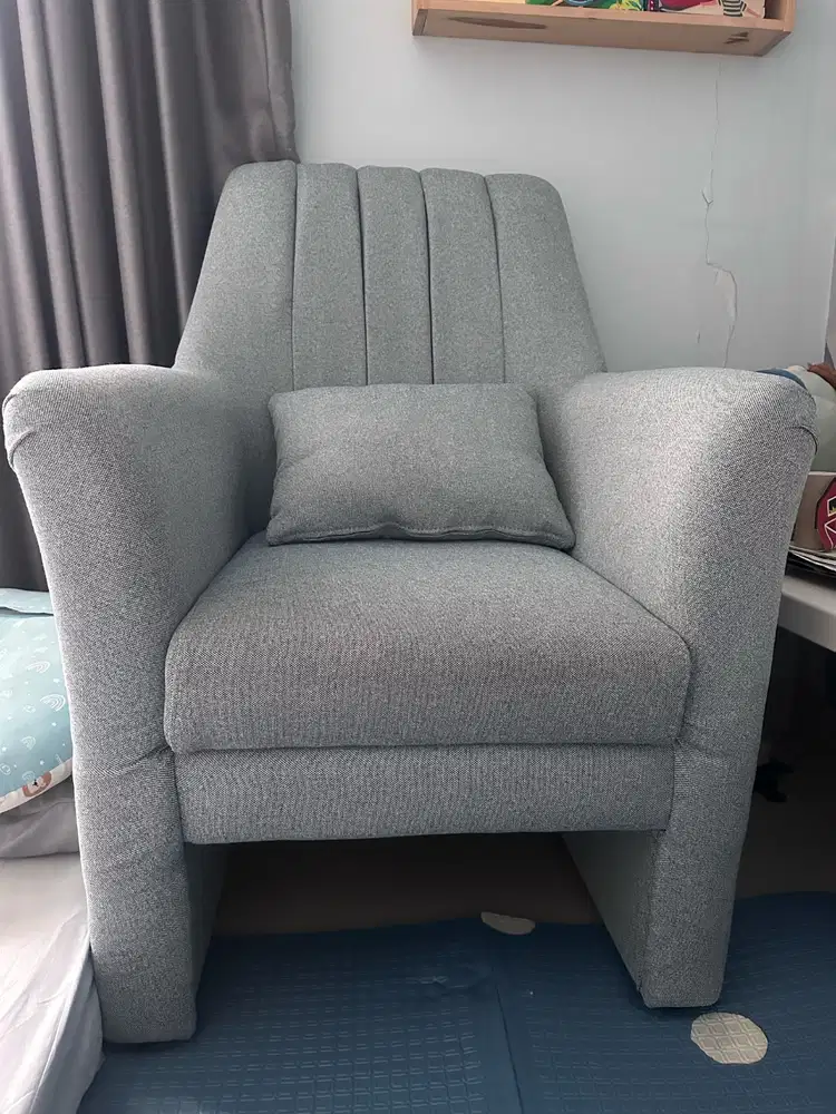 Sofa Single Seater Biru Muda