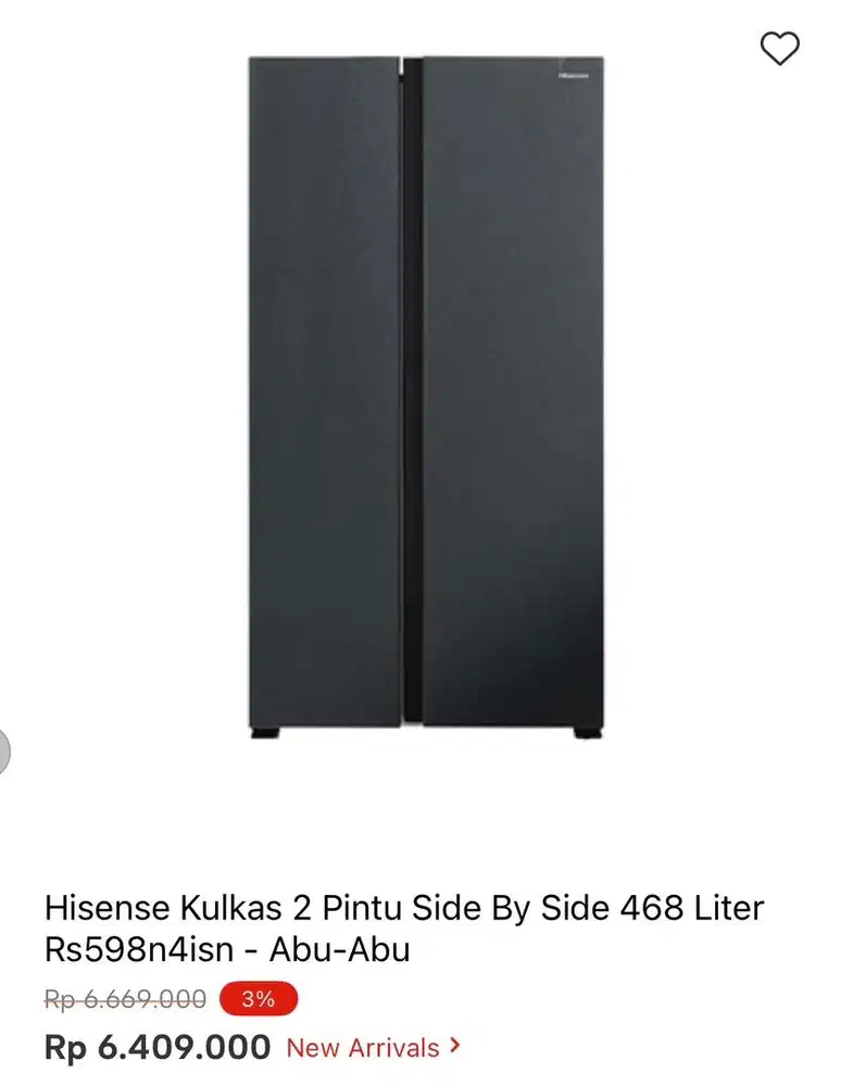 KULKAS HISENSE SBS 468liter