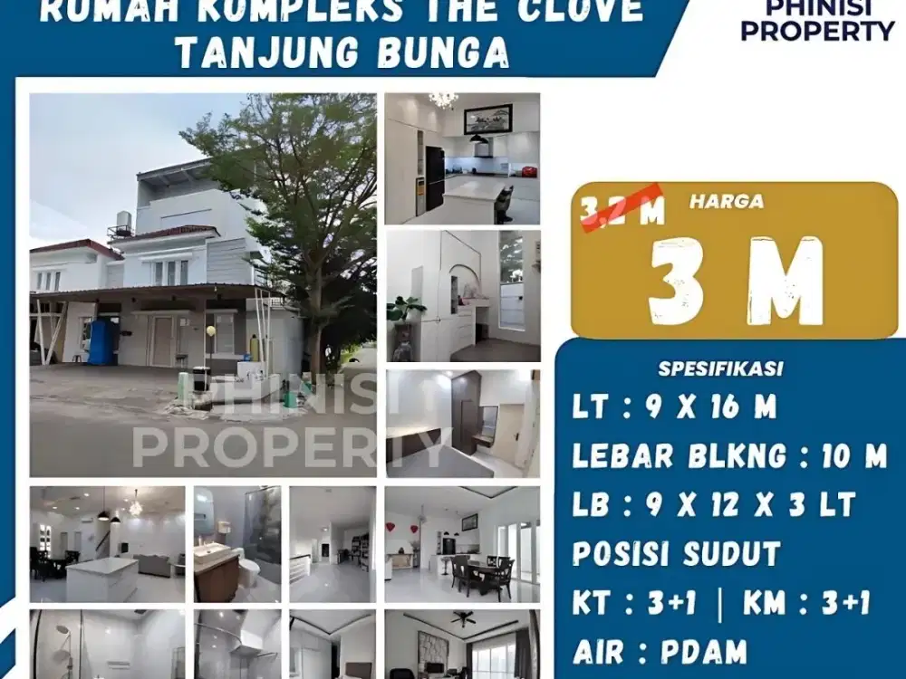 DIJUAL Rumah sudut di The Clove Tanjung Bunga