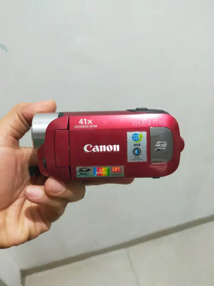 Handycam Canon Legria FS406 HD Video 41x Zoom Merah Murah