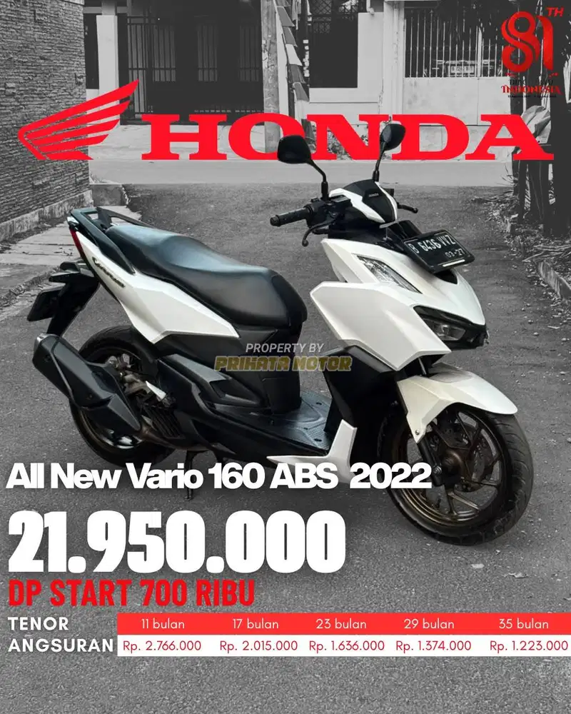 CREDIT DP MULAI 700 RIBU !!! HONDA ALL NEW VARIO 160 ABS ISS ESP 2022