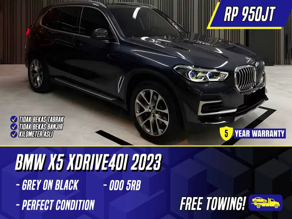 BMW X5 xDrive40i 2023 NIK 2022 Grey on Black Abu-abu Abu xDrive