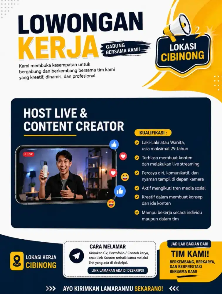 LOKER HOST LIVE & KONTEN KREATOR