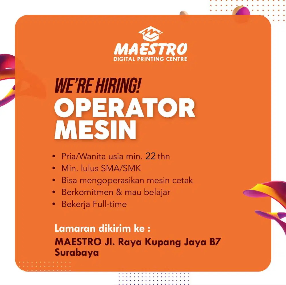 OPERATOR MESIN Digital Printing