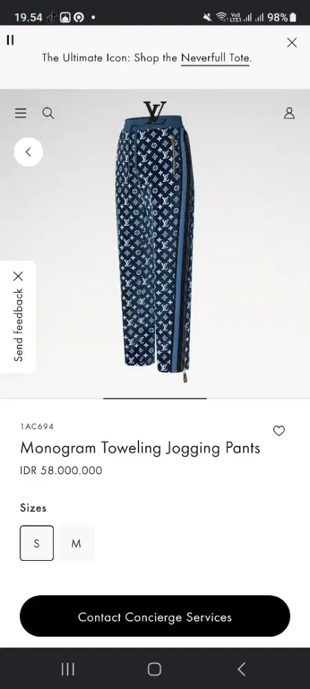 Louis Vuitton jogging pants