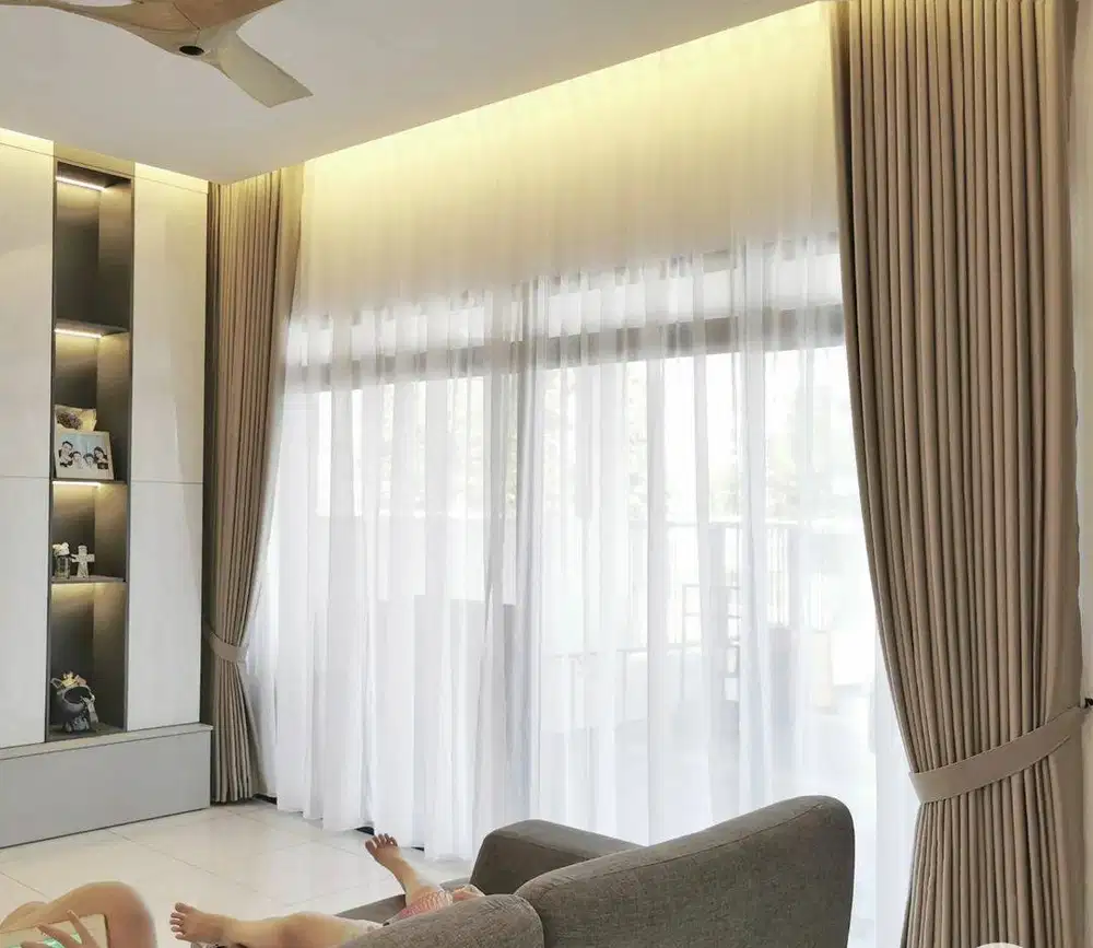 Gorden Vertikal/Vertical Blinds Roll/Roller Krey Wallpaper Dinding 3D