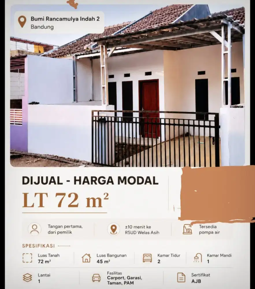 Di jual rumah bagus, lingkungan ramah-ramah.