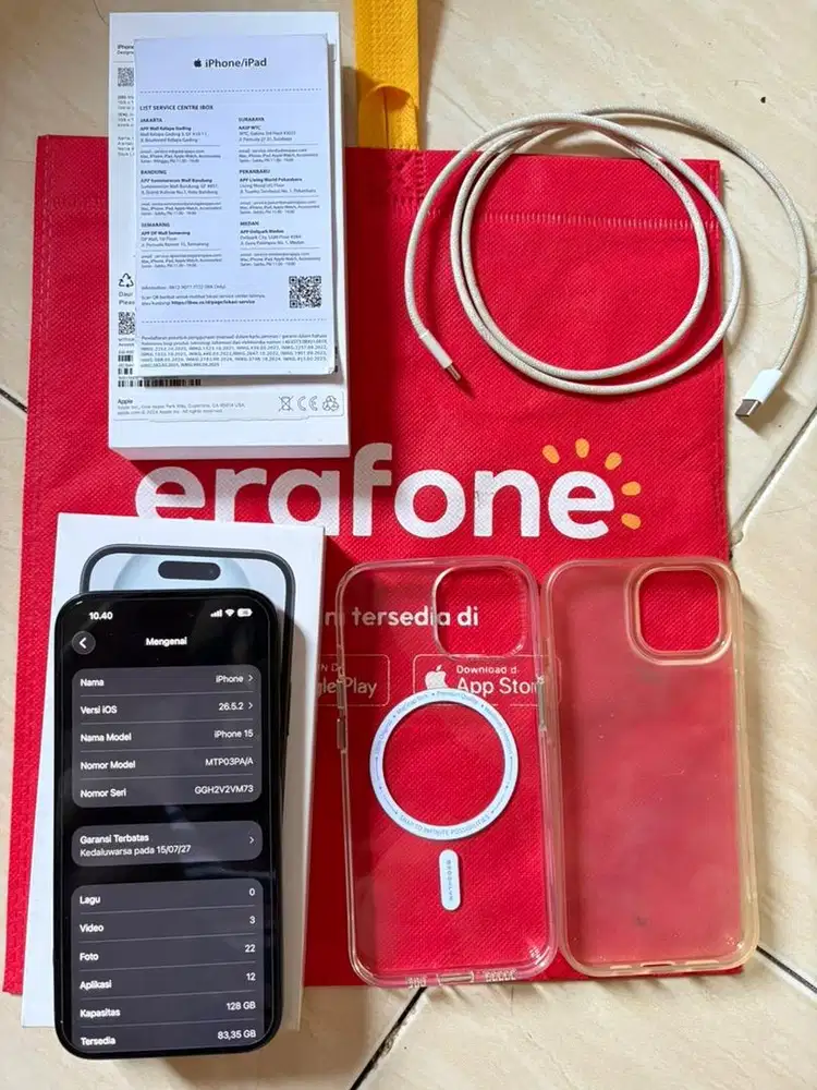 IPHONE 15 128GB garansi resmi on sampe july 2027