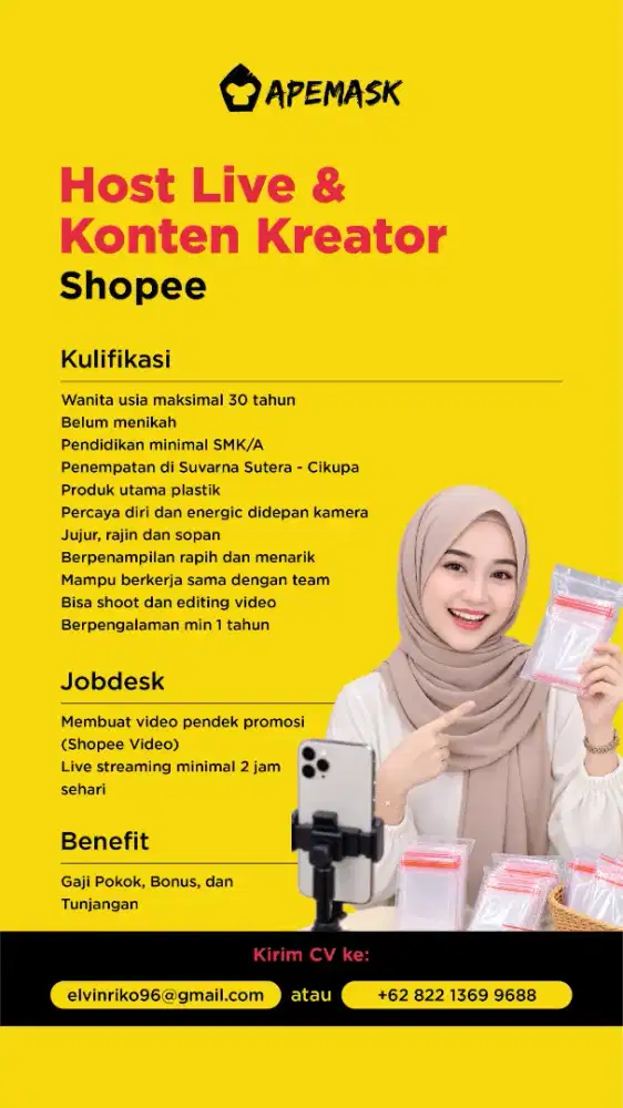 Host Live & Content Creator Shopee