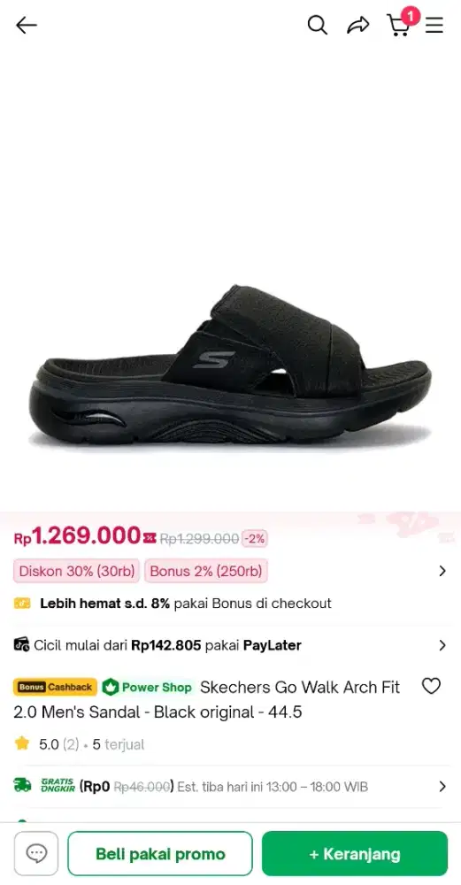 Sandal Sketchers Go Walk Archfit Uk 44.5 EUR