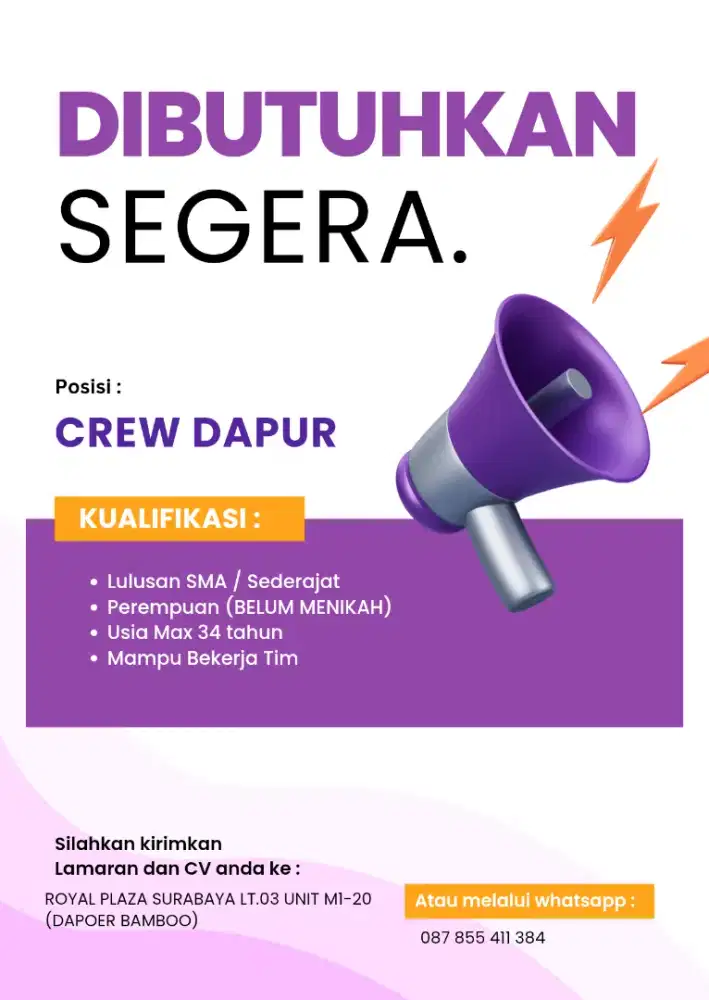 Crew dapur wanita royal plaza