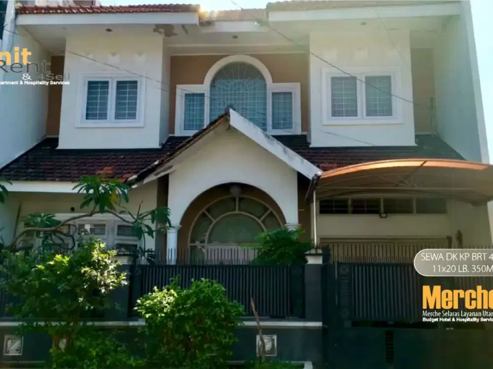 FOR RENT SEWA RUMAH DUKUH KUPANG BARAT SURABAYA 2LT. LT 220 LB 350