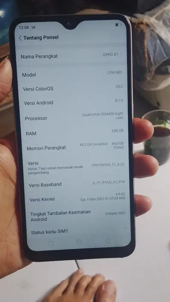 Jual cepat Oppo A7 3/64gb hp aja