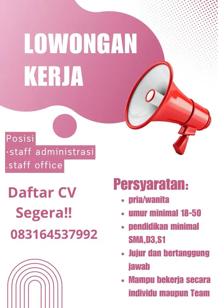 DIBUTUHKAN SEGERA!!!