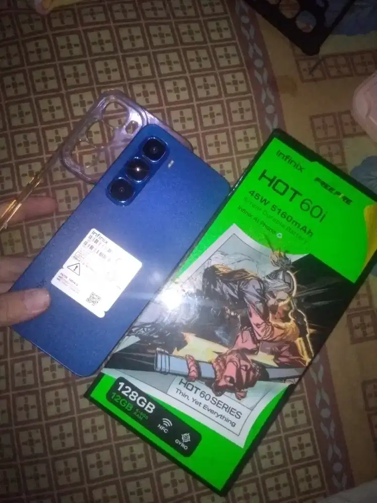 JUAL INFINIX HOT 60i 12/128GB WARNA BLUE NO MINUS