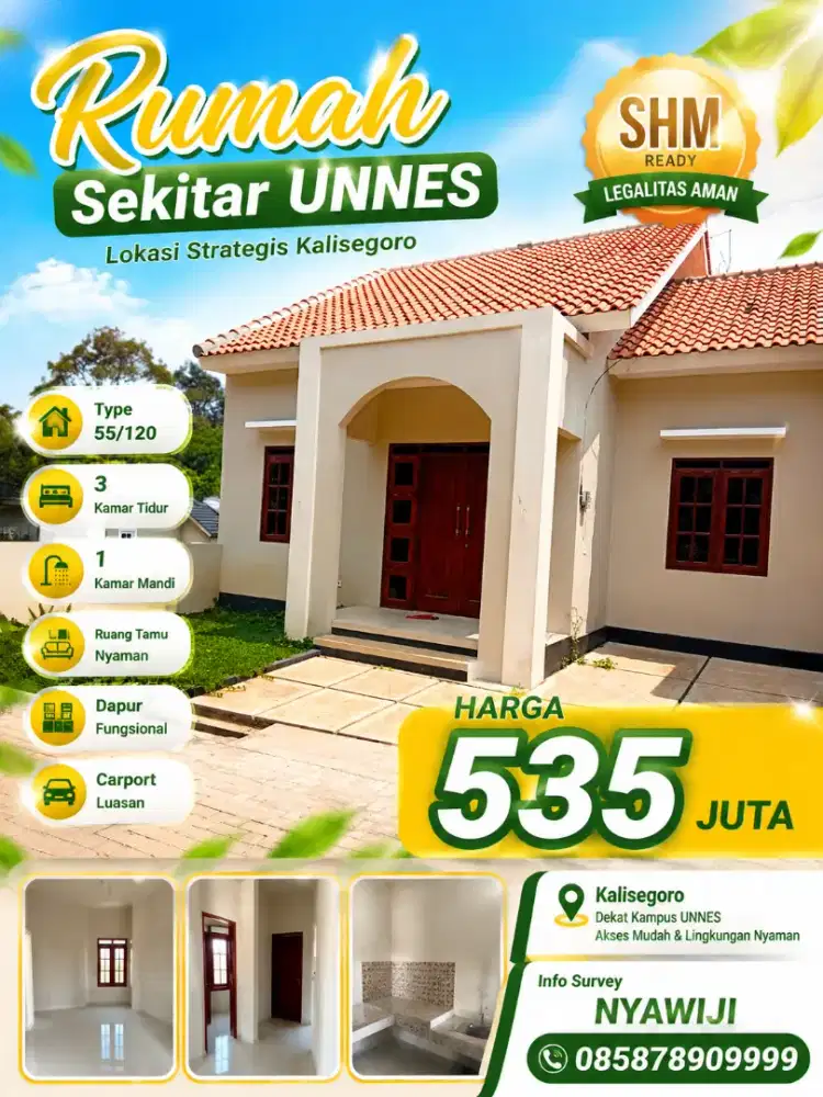 RUMAH CIAMIK READY SIAP HUNI SHM READY DEKAT KAMPUS UNNES