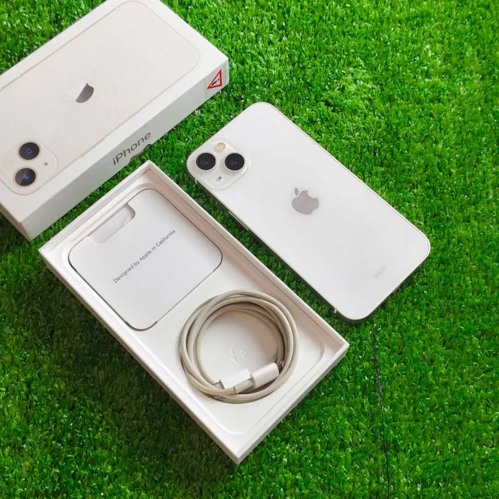 iPhone 13 128GB Starlight BH 87% ada dent fullset ori ex resmi