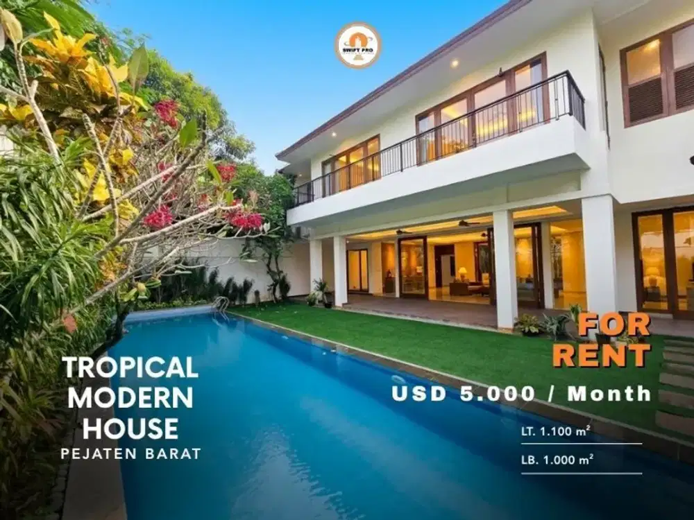Tropical Modern House 2 Lantai Pejaten Barat
