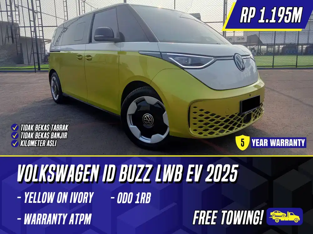 Volkswagen ID BUZZ LWB EV 2025 Yellow on Ivory Kuning VW BUZ Listrik