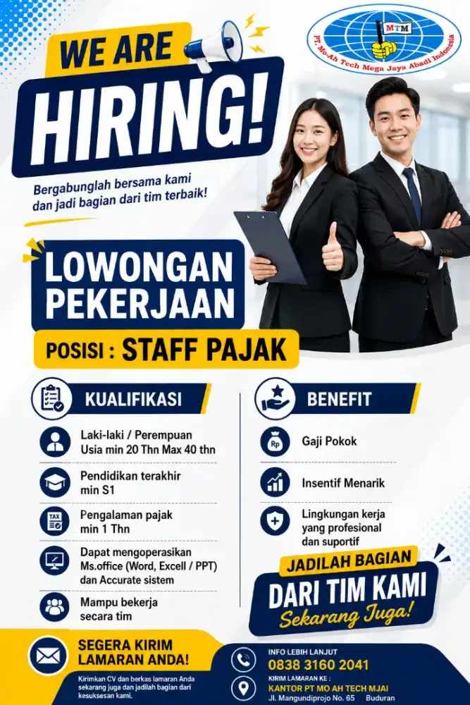 Lowongan staff pajak