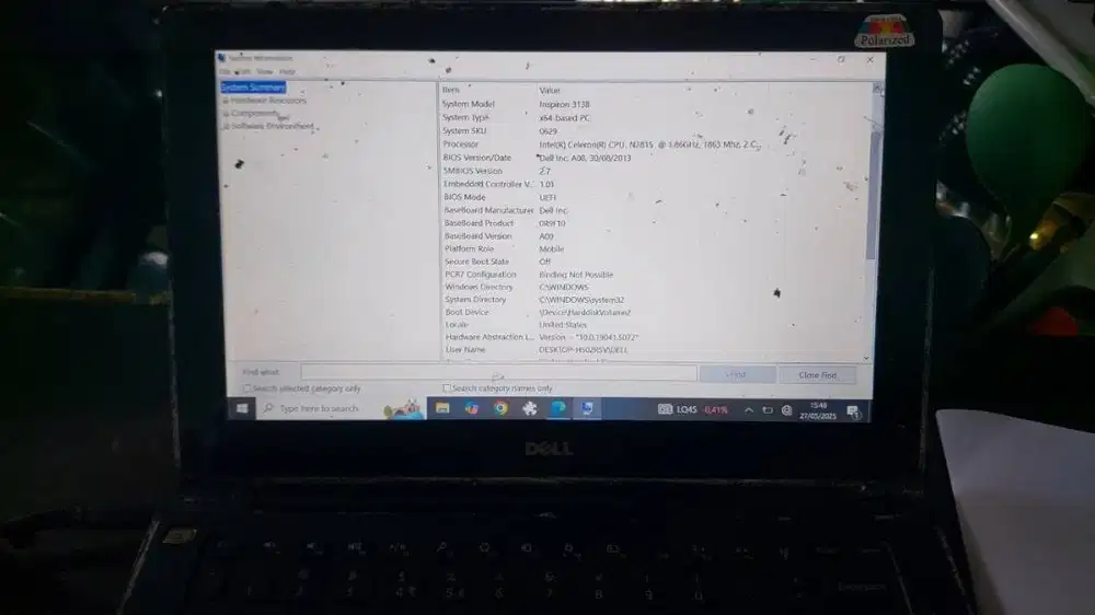 Dell inspiron 3138 Windows 10 Intel Celeron N2815 Ram 4Gb