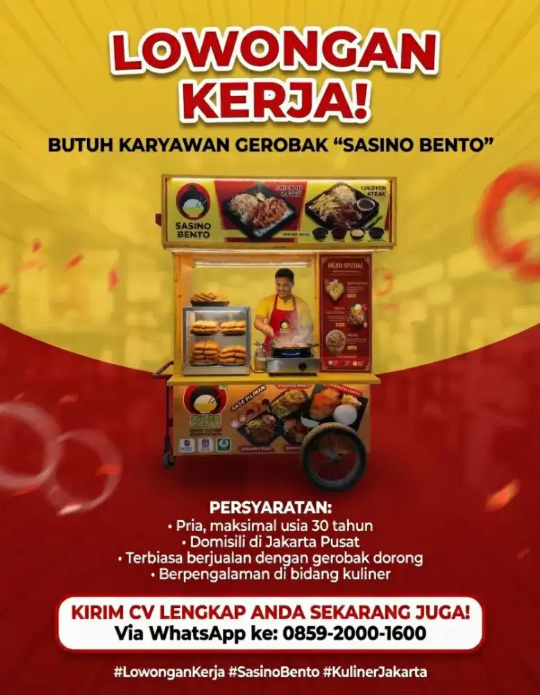 Dibutuhkan penjual makanan gerobakan