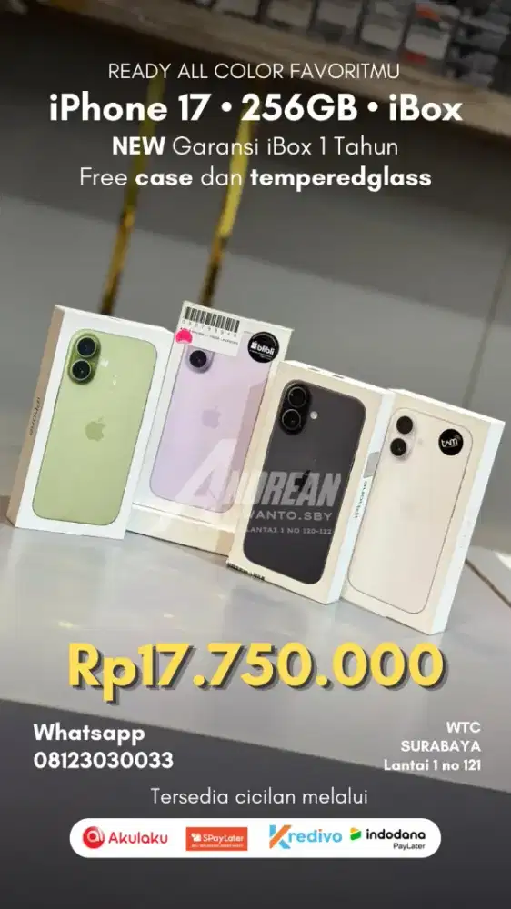 iphone 17 256gb new all warna