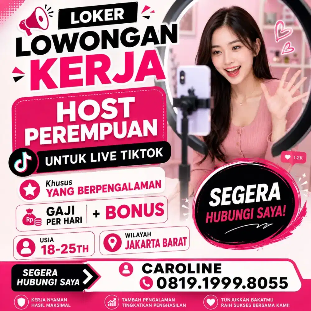BUTUH CEPAT LANGSUNG KERJA KARYAWAN HOST LIVE SHOP