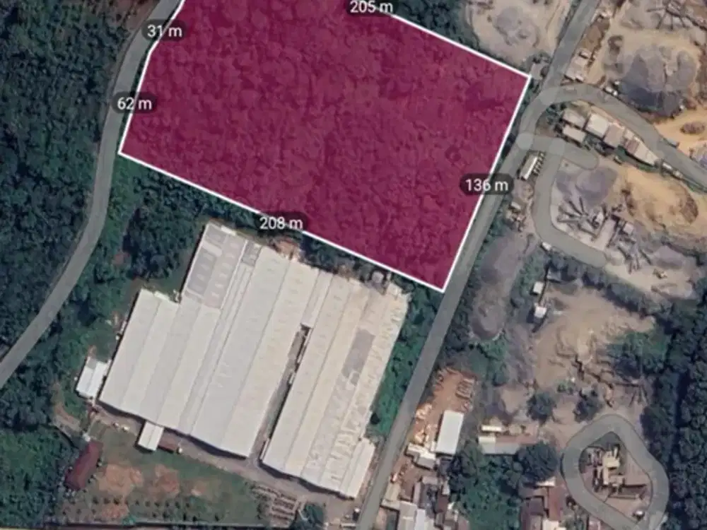 Lahan industri  150 M dr nol Jalan Provinsi dekat ke KITB