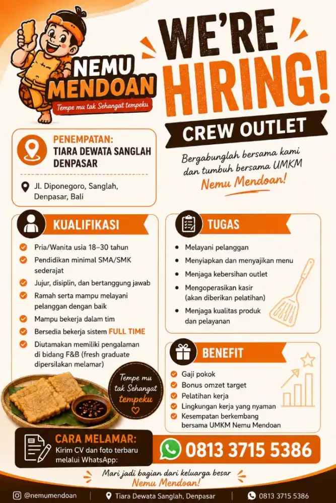 Lowongan Kerja Stand mendoan sanglah