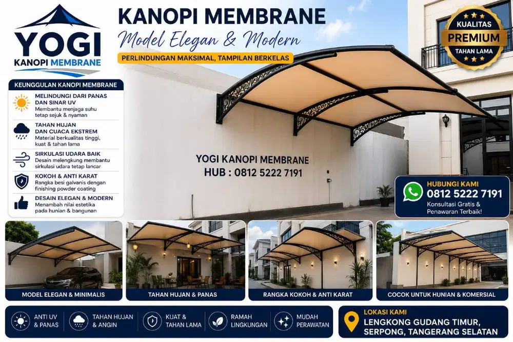 Kanopi Membrane Kokoh, Awet & Tampilan Mewah