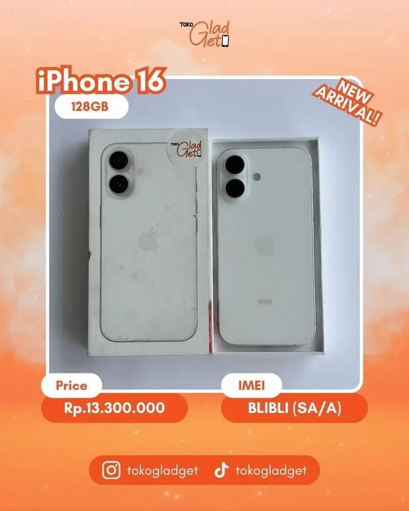 iPhone 16 Basic 128 Gb ex IBOX/BLIBLI