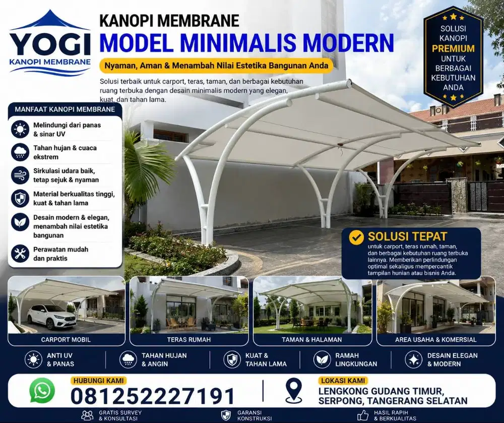 Jasa Kanopi Membrane Siap Survey ke Lokasi