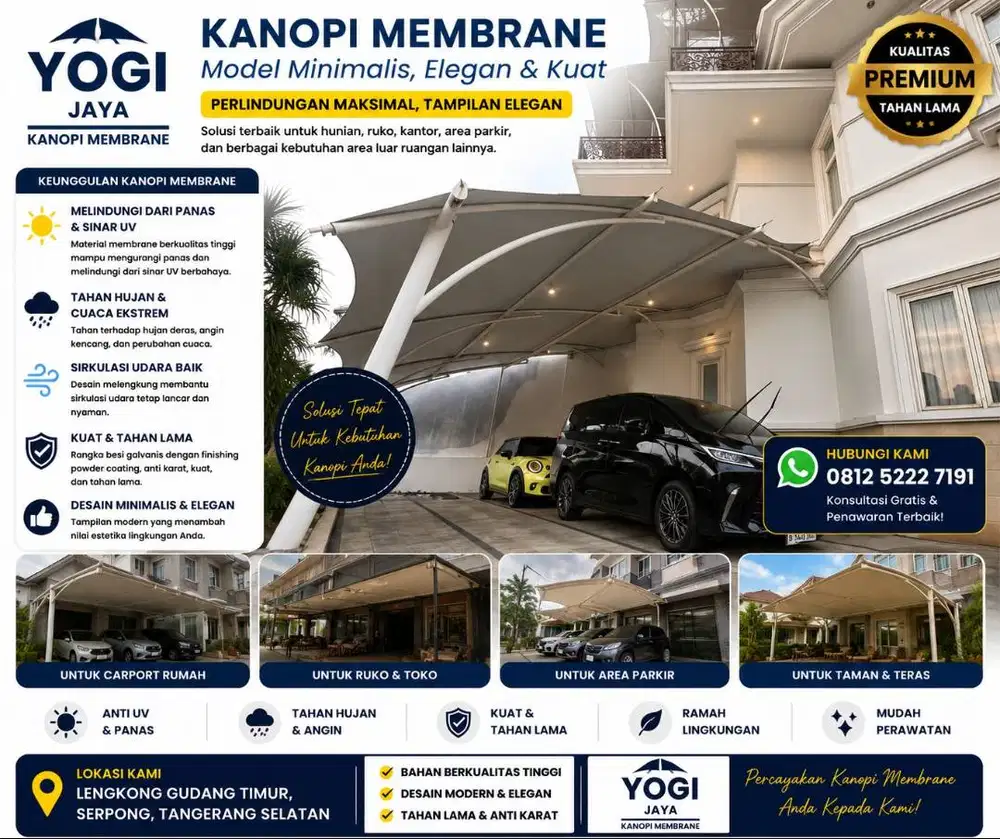 Kanopi Membrane Premium untuk Bangunan Komersial