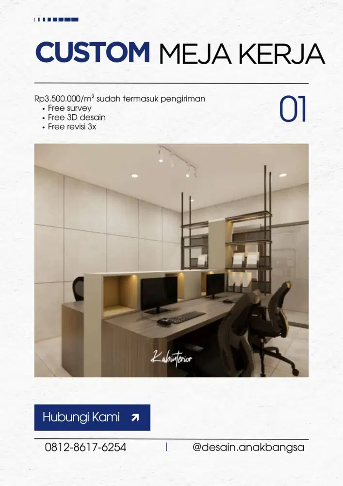 Custom Meja Kerja Kantor Minimalist
