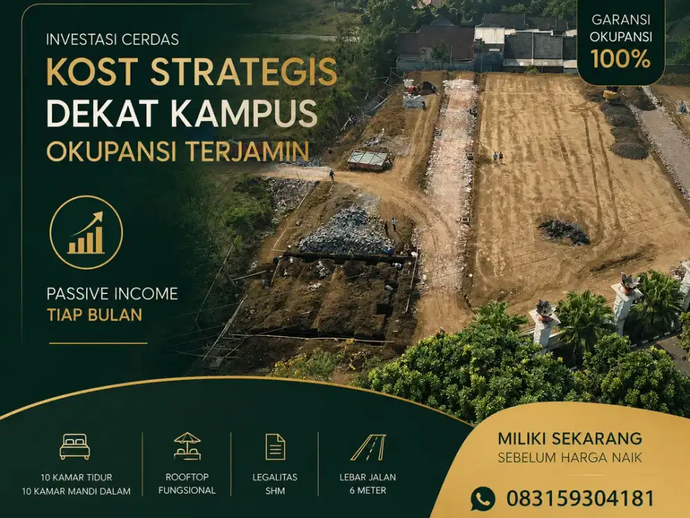 Kost Dekat Kampus, 10 Kamar Mandi Dalam