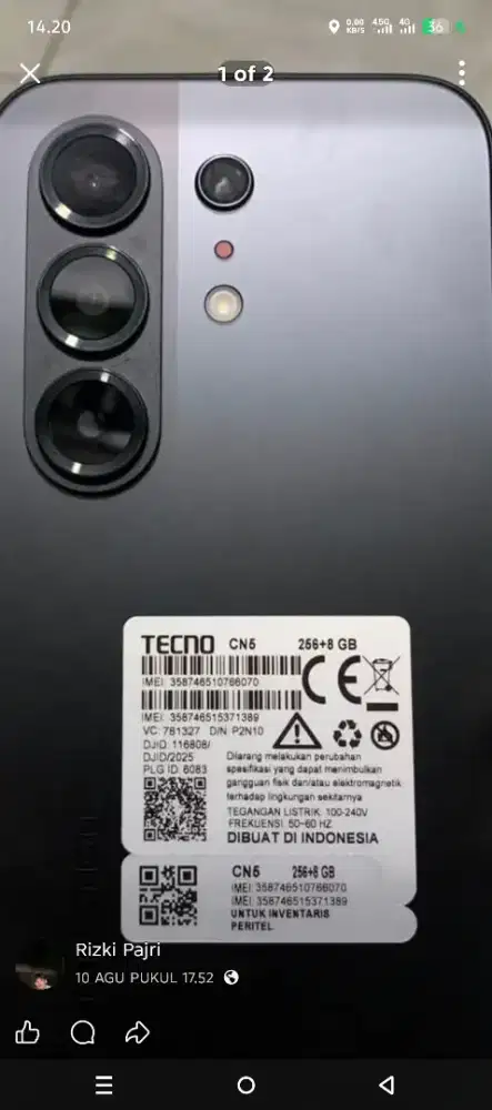 Hp Tecno camon 50 ram 8/256