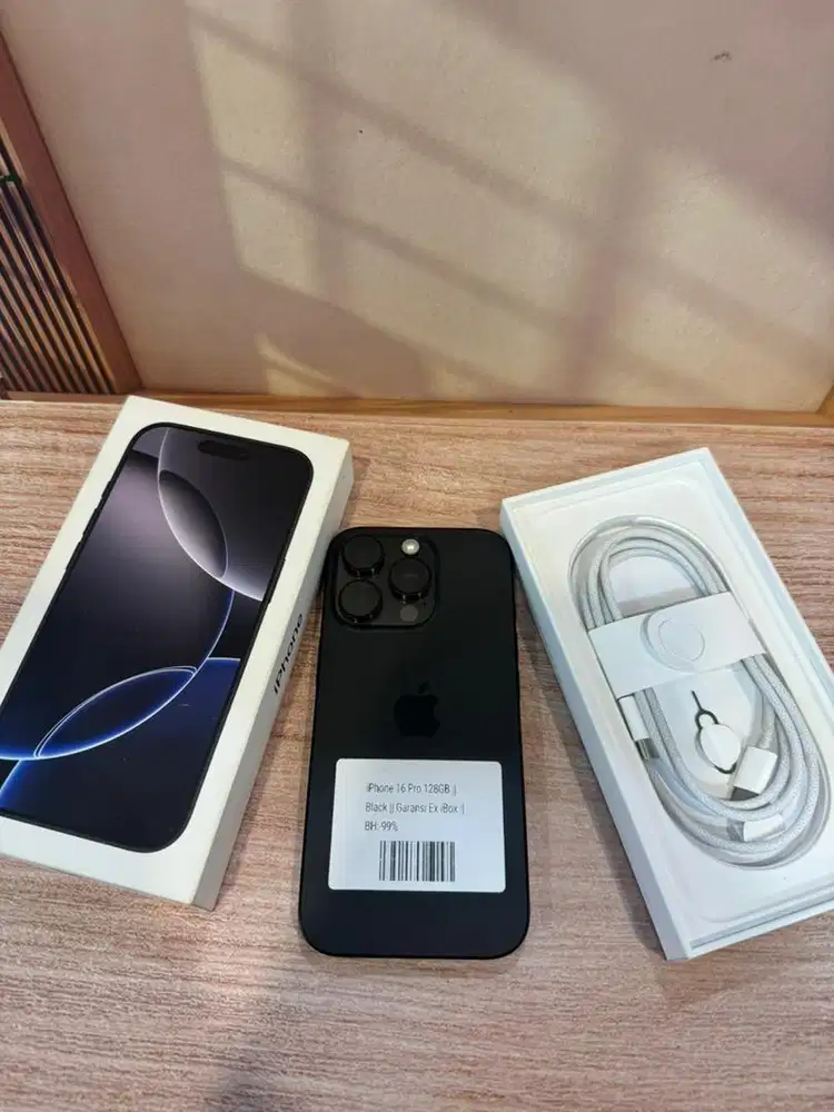 iPhone 16 Pro 128GB Black Titanium Garansi iBox 26/12/26 bh 99%